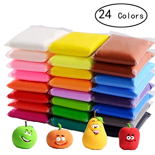 24 Colors Air Dry Clay，DIY Creative Modeling Clay，Light DIY Clay...