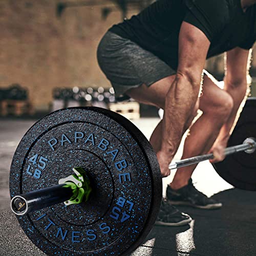 papababe Bumper Plates, High-Bounce Olympic Weight Plates with Col...
