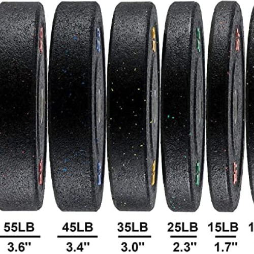 papababe Bumper Plates, High-Bounce Olympic Weight Plates with Col...