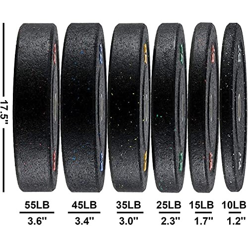 papababe Bumper Plates, High-Bounce Olympic Weight Plates with Col...