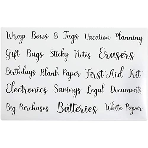 Black Decorative Script Labels for Office Organizing Supplies 13 ...