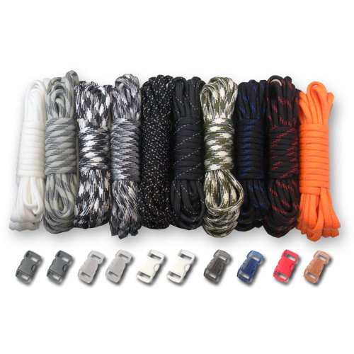 PARACORD PLANET 550lb Type III Paracord Combo Crafting Kits with B...
