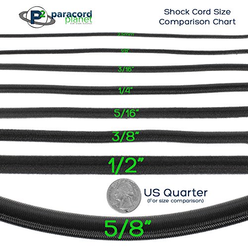 PARACORD PLANET Bungee Nylon Shock Cord 2.5mm 1/32, 1/16, 3/16,...