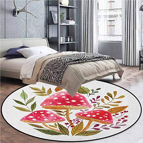 Nature Outdoor Round Rug Indoor Outdoor Aquarelle Amantias with Au...