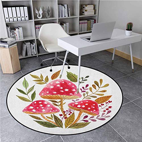 Nature Outdoor Round Rug Indoor Outdoor Aquarelle Amantias with Au...