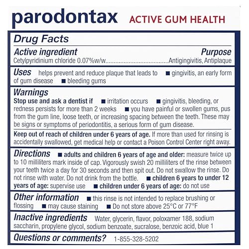 Parodontax Active Gum Health Mouthwash, Antiplaque and Antigingivi...