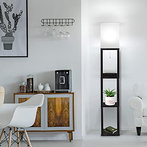 Floor Lamp with Shelves for Living Room, Shelf Floor Lamp with LED...