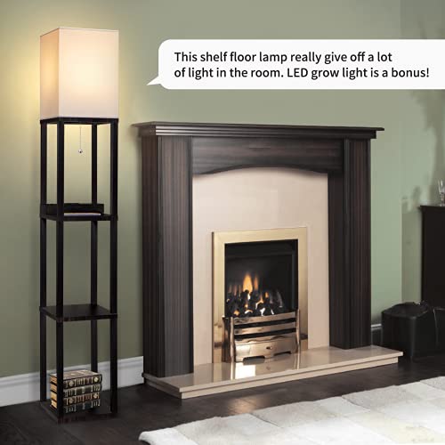 Floor Lamp with Shelves for Living Room, Shelf Floor Lamp with LED...