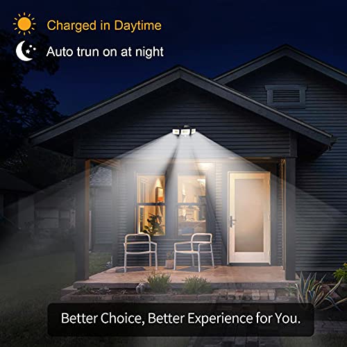 PARTPHONER Solar Lights Outdoor Motion Sensor 2 Packs, 3 Adjustabl...