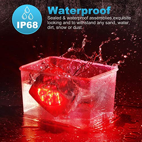 Partsam 12V Waterproof Square Led Trailer Light,Red LED Stop Turn ...