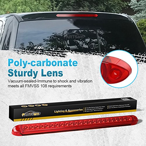 Partsam 2PC Red 17 23 LED Light Bar Stop Turn Tail Third 3rd Brak...