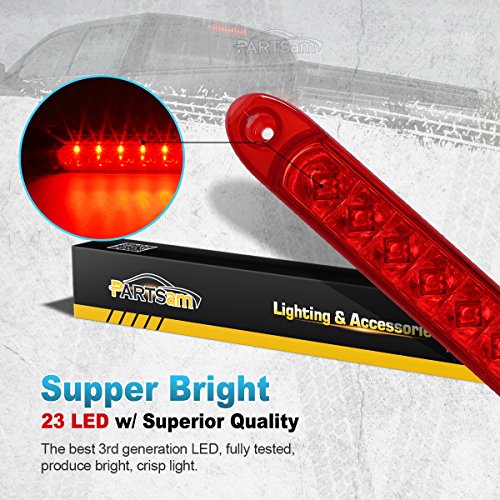 Partsam 2PC Red 17 23 LED Light Bar Stop Turn Tail Third 3rd Brak...