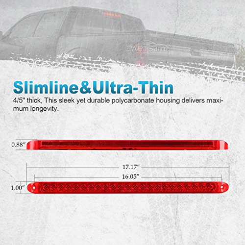 Partsam 2PC Red 17 23 LED Light Bar Stop Turn Tail Third 3rd Brak...