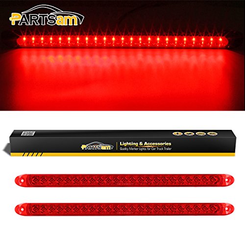 Partsam 2PC Red 17 23 LED Light Bar Stop Turn Tail Third 3rd Brak...