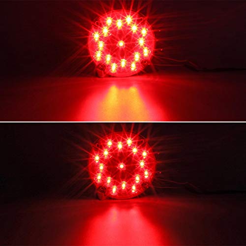 Partsam 2Pcs 7 Inch Round Led Trailer Tail Lights Red 17 LED with ...