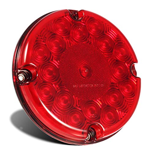 Partsam 2Pcs 7 Inch Round Led Trailer Tail Lights Red 17 LED with ...
