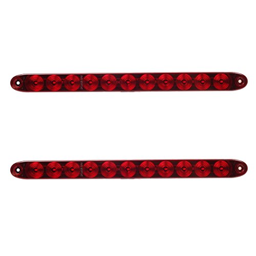 Partsam 2PCS Red 15 11 LED Trailer Light Bar Sealed Stop Turn Tai...