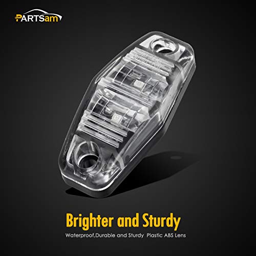 Partsam 8pcs 2.5 Oval Side Fender Marker Light Red/Amber Clear Le...