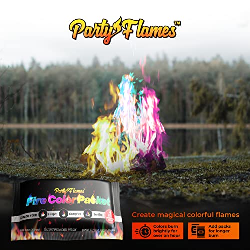 Party Flames Fire Color Changing Packets 4 Pack - Fire Pit, Camp...