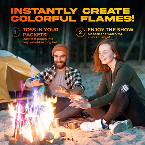 Party Flames Fire Color Changing Packets 4 Pack - Fire Pit, Camp...