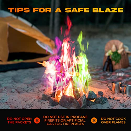 Party Flames Fire Color Changing Packets 4 Pack - Fire Pit, Camp...