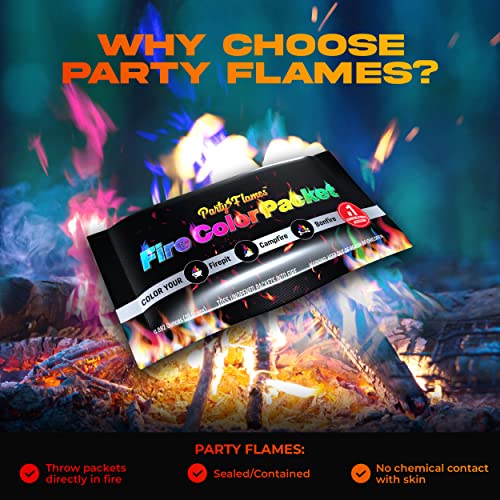 Party Flames Fire Color Changing Packets 4 Pack - Fire Pit, Camp...