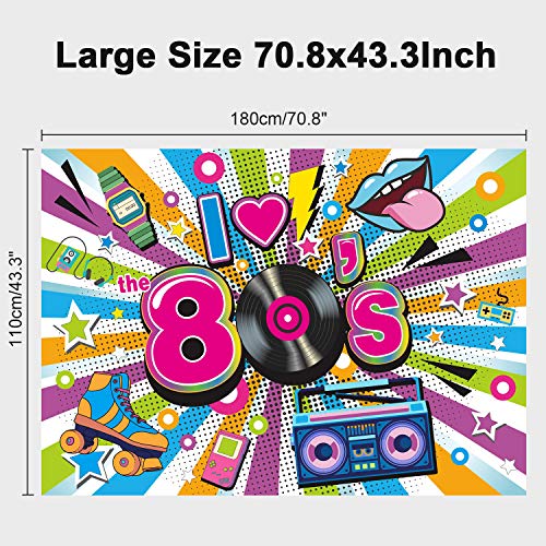 I Love The 80s Party Backdrop Fabric 80s Party Decorations Back t...
