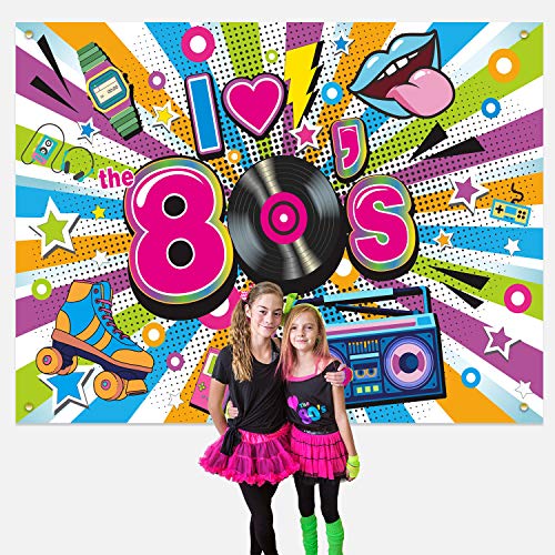 I Love The 80s Party Backdrop Fabric 80s Party Decorations Back t...