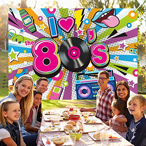 I Love The 80s Party Backdrop Fabric 80s Party Decorations Back t...