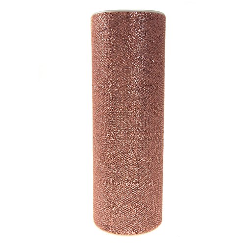 Glitter Tulle Spool Fabric Net, 6-inch, 10-Yard Blush
