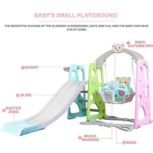 5-in-1 Swing Set Climber Slide Combination Slide Swing Set W/Baske...