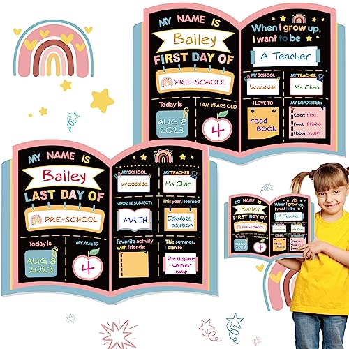 Pasimy First and Last Day of School Chalkboard Back to School Boar...