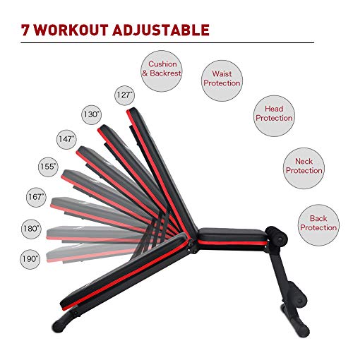 PASYOU Adjustable Weight Bench Full Body Workout Multi-Purpose Fol...