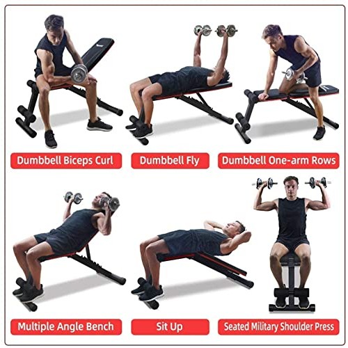 PASYOU Adjustable Weight Bench Full Body Workout Multi-Purpose Fol...