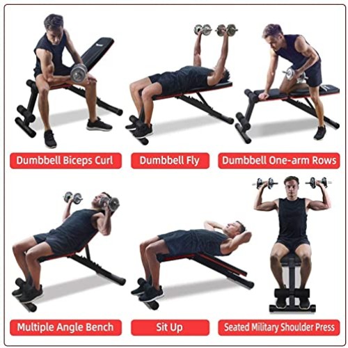 PASYOU Adjustable Weight Bench Full Body Workout Multi-Purpose Fol...
