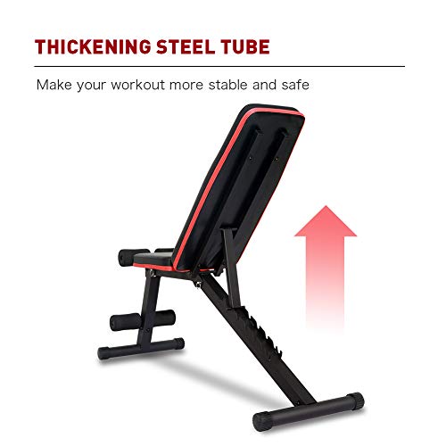 PASYOU Adjustable Weight Bench Full Body Workout Multi-Purpose Fol...