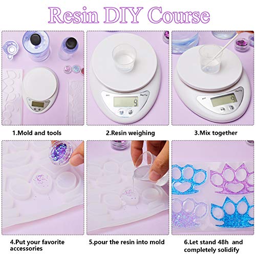 2 Pieces Keychain Resin Moulds 12 Shape Keychain Silicone Mould Kn...