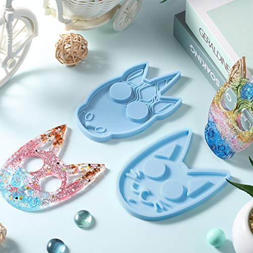 2 Pieces Self-Defense Keychain Silicone Molds Cat and Unicorn Shap...