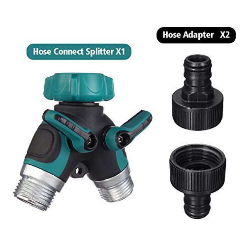 PATHONOR 2 Way Y Hose Connector, All Metal Body Garden Hose Splitt...
