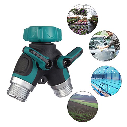 PATHONOR 2 Way Y Hose Connector, All Metal Body Garden Hose Splitt...