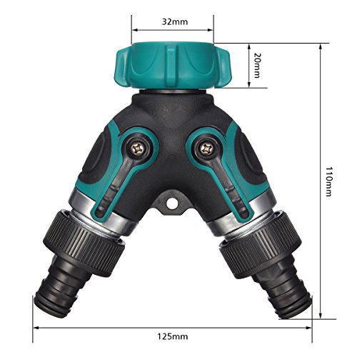 PATHONOR 2 Way Y Hose Connector, All Metal Body Garden Hose Splitt...