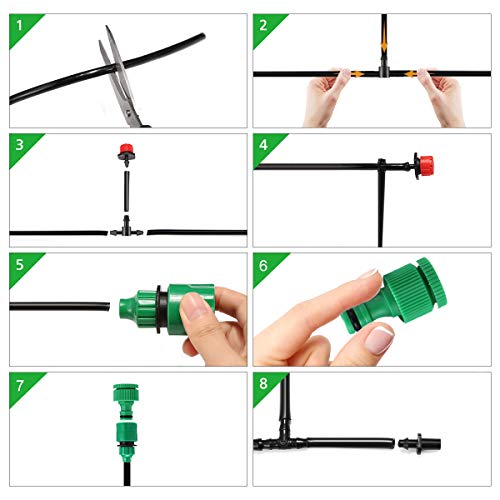 PATHONOR Garden Irrigation System, 50ft/15m Drip Irrigation Kit wi...