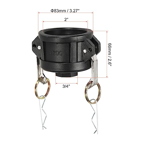PATIKIL IBC Tote Adapter 2 Cam Lock to 3/4 Female Thread, 275-33...
