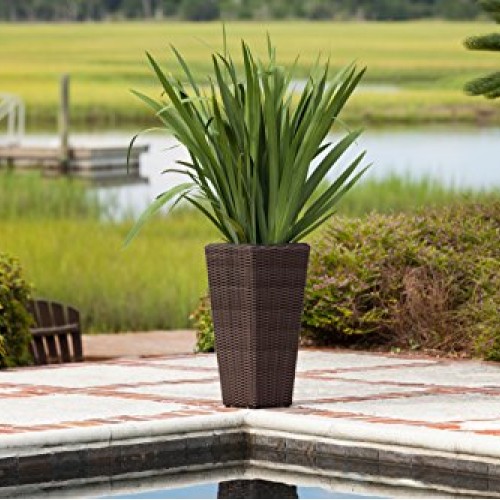 Patio Sense Alto Wicker Planter 2 Piece Set with Liners | Tall P...