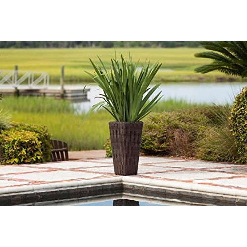 Patio Sense Alto Wicker Planter 2 Piece Set with Liners | Tall P...