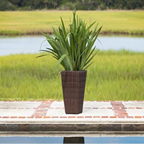 Patio Sense Alto Wicker Planter 2 Piece Set with Liners | Tall P...