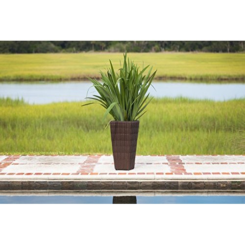 Patio Sense Alto Wicker Planter 2 Piece Set with Liners | Tall P...