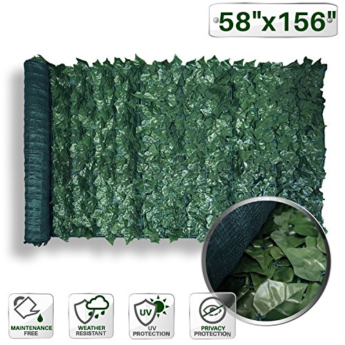 Patio Paradise 58 x 156 Faux Ivy Privacy Fence Screen with Mesh ...