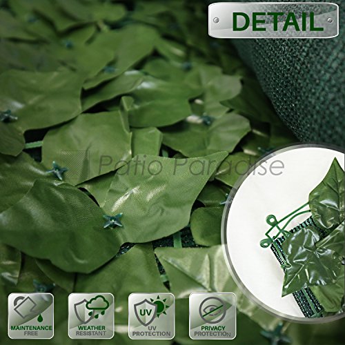 Patio Paradise 58 x 97 Faux Ivy Privacy Fence Screen with Mesh B...