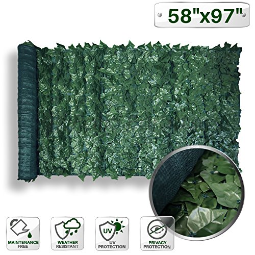 Patio Paradise 58 x 97 Faux Ivy Privacy Fence Screen with Mesh B...